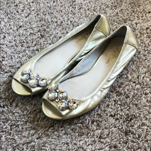 Cole Haan Metalic Gold Flats with Jewels